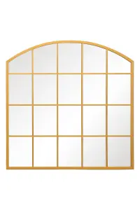 MirrorOutlet The Arcus Gold Framed Arched Window Leaner/Wall Mirror 100CM x 100CM