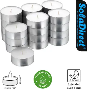 8-Hour Tea Lights Candles, 200 Pack, Long Burning Tealights Candle, Unscented White Tea Lights - Ideal Night Light Candles