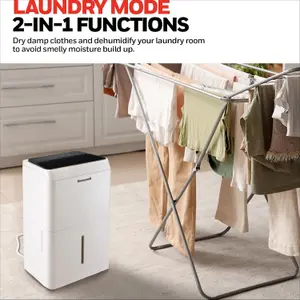 Honeywell 20L Dehumidifier Laundry Drying Mode 24Hr Timer Washable Dust Filter 3.4L Tank