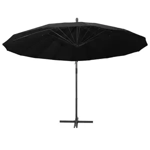 Berkfield Hanging Parasol Black 3 m Aluminium Pole