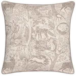 Winter Woods Square Throw Pillow Cover Brown