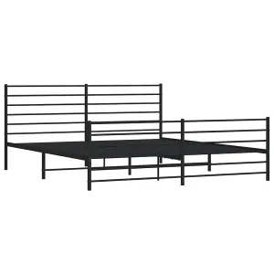 Berkfield Metal Bed Frame with Headboard and Footboard Black 183x213 cm