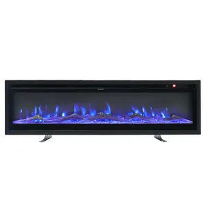 Electric Fire Wall Mounted Wall Inset or Freestanding Fireplace Heater 12 Flame Colors Adjustable 50 Inch