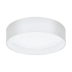 EGLO Pasteri White Fabric LED Flush Ceiling Light - Energy-Efficient, Warm White Light (D) 32cm