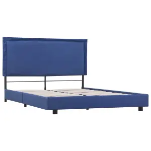 Berkfield Bed Frame Blue Fabric 135x190 cm 4FT6 Double