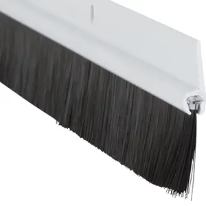 Stormguard Draught Excluder PVC Bottom Door / Garage Brush Seal White 914mm