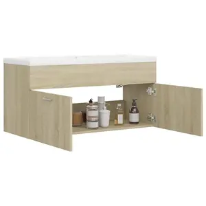 Berkfield Sink Cabinet with Built-in Basin Sonoma Oak Engineered Wood