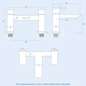 Nes Home Astra Modern Round Bridge Deck Mounted Bath Filler Tap