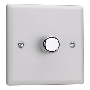 Varilight 1-Gang 2-Way V-Pro Push On/Off Rotary LED Dimmer 1 x 0-120W Chalk White