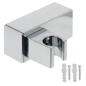 SPARES2GO Wall Clamp compatible with Mira Shower Head Adjustable Square Angled Chrome Bracket Handset Holder