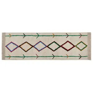 Cotton Runner Rug 80 x 230 cm Beige CETMI