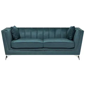 Velvet Sofa Set Teal Blue GAULA