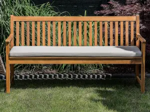 Garden Bench with Cushion VIVARA Certified Acacia Wood Beige