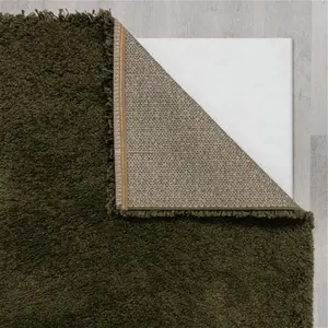 Dunelm Slumber Shaggy Rug, Modern, Size: 120cm X 170cm (4ft X 5.5Ft), Green, Olive