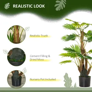 HOMCOM Artificial Palm Tree Fake Plant in Pot Indoor Outdoor Décor 135cm