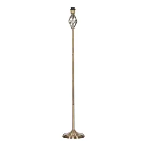 ValueLights Memphis Traditional Antique Brass Barley Twist Floor Lamp Base