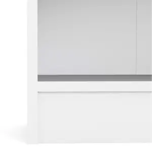 Basic Low Wide Bookcase (2 Shelves) in White