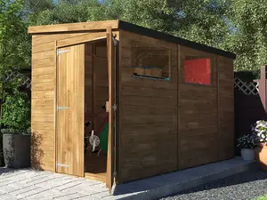 Dunster House Wooden Shed Garden Storage 1.8m x 3m Pressure Treated No Window Overlord Pent