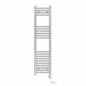 Right Radiators Prefilled Thermostatic Electric Heated Towel Rail Curved Ladder Warmer Rads - Chrome 1200x300 mm