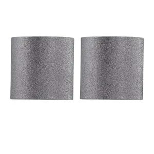 First Choice Lighting Set of 2 Silvery Grey Glitter 15cm Table Lamp Shades