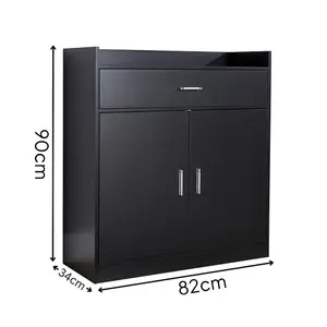 Home Source Novara Black 2 Door Shoe Storage Cabinet