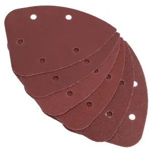 Hook And Loop Detail Sanding Pads Discs 140mm Triangular Mixed Grit 6 Pack