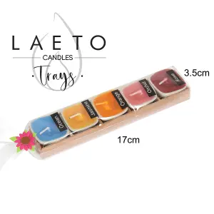 Set of 5 Scented Candles With Small Square Shaped Holders by Laeto Ageless Aromatherapy - FREE DELIVERY INCLUDED