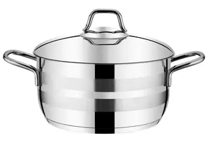 Rozi Asude Collection Stainless Steel Casserole 22 Cm Casserole With Lid (4.5 Lt)