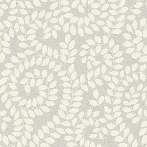 Belgravia Decor Valentino Sequin Leaf Textured Wallpaper Grey