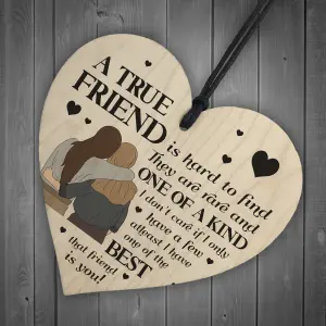 Red Ocean TRUE FRIEND Plaque Friendship Gift Friendship Sign Christmas Birthday Gift For Friend Wooden Heart