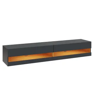 GFW Leon 180cm Wall TV Unit with LED Anthracite