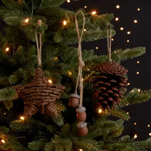 Brown Star Rattan Hanging ornament