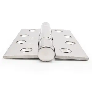 EAI 4" Fire Door Hinges 4" Stainless Steel Grade 13  - 102x76x3mm - Square - Polished - Pair - Including Screws