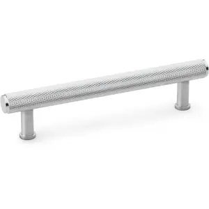 Knurled T Bar Pull Handle - Satin Chrome - 128mm Centres Premium Drawer Door