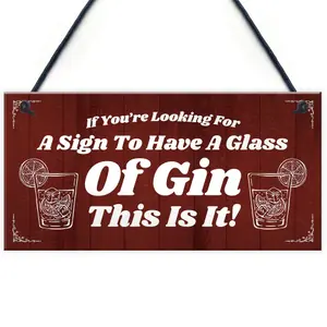 Novelty Gin Bar Signs Hanging Door Wall Sign Home Bar Pub Plaque Gin Sign Gift