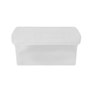 Wham Clip 3x 10.5L Rectangular Plastic Storage Boxes with Secure Clip Lock Lids. L:39 x W:24 x H:15.5cm Clear/Clear/Clear