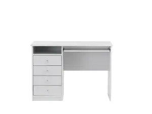 Marymount Desk with Sliding Shelf & 3 Drawers in White