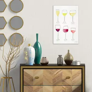 Wine Glasses by Cat Coquillette - Painting on Canvas Wrapped Canvas / 66.04cm H x 45.72cm W x 1.91cm D