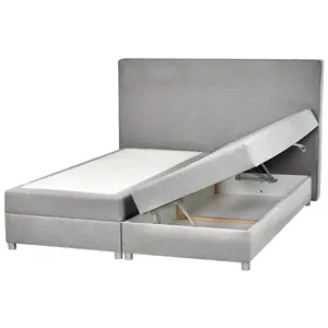 Fabric EU Super King Divan Bed Light Grey MINISTER