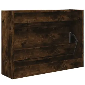 Berkfield Shoe Cabinet Smoked Oak 80x21x57 cm Engineered Wood