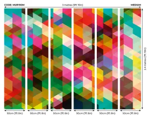 Origin Murals Geometric Multicoloured Triangles Matt Smooth Paste the Wall Mural 300cm wide x 240cm high