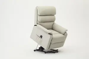 Blair Electric Recliner Lift And Tilt Riser Armchair Air Leather, Light Grey