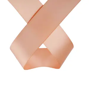 25mm Peach Double Sided Satin Polyester Ribbon Roll, 25 metres