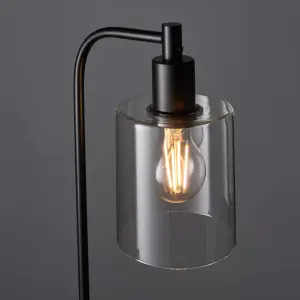 Anson Lighting Newbrook Table light finished in Matt black and clear glass