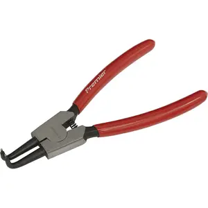 140mm Bent Nose External Circlip Pliers with Spring Loaded Jaws and Comfortable Non-Slip Grips