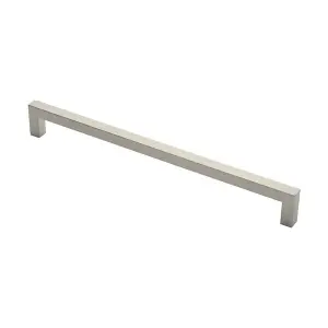 2x Square Mitred Door Pull Handle 469 x 19mm 450mm Fixing Centres Satin Steel