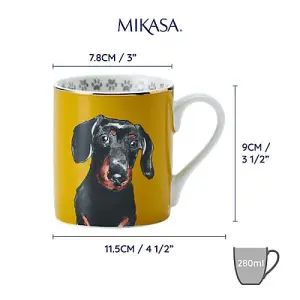 Mikasa Dachshund 280ml Straight-Sided Mug