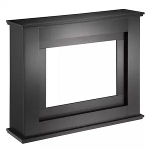 Modern Black Electric Fireplace Surround Only