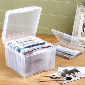 Photo Storage Boxes 7x5 Photograph Organiser - 600 Photo Capacity with 6 Clip Lock Cases - Protect from UV Light, Dust & Insects