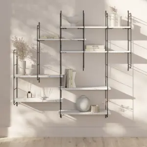 GoodHome Rigga Modular White marble effect Rectangular Floating shelf (L)60cm x (D)19cm